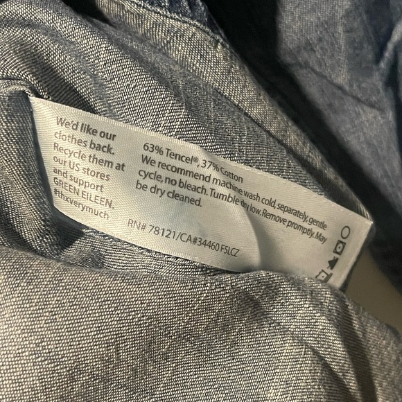 NWT The Fisher Project EILEEN FISHER Chambray Hi/Low Hem Denim Shirt Large $208 - Picture 13 of 13